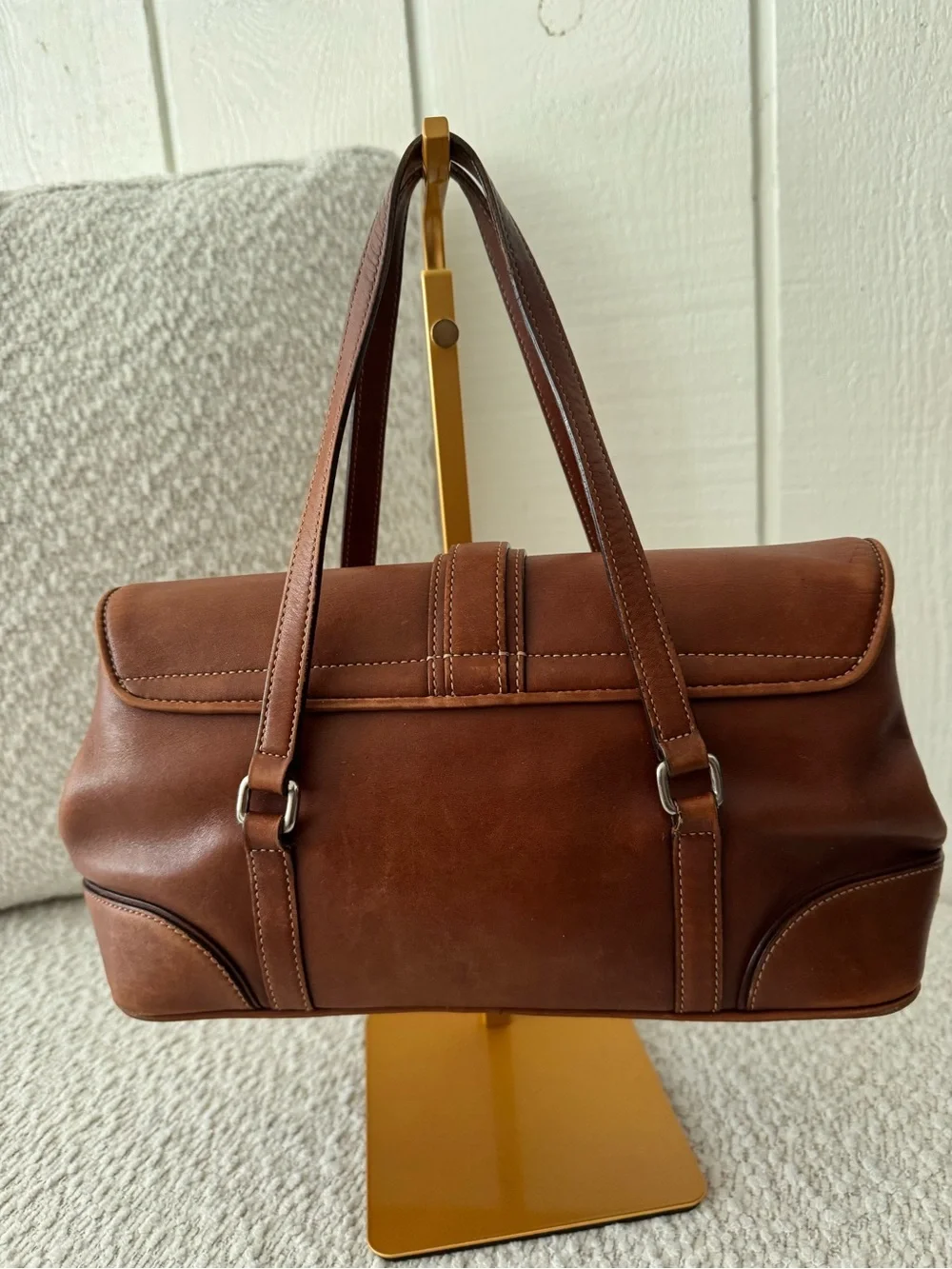 vintage Coach Hamptons leather flap satchel